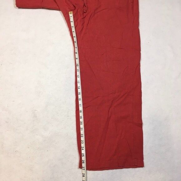 Old Navy Womens L Linen Rayon High Rise Wide Leg Pants Pink Myrrh Pockets - Picture 6 of 11